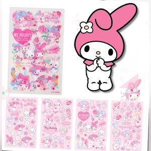 $3 MY MELODY FOUR PIECE STICKER SET. NEW. $3 WITH ANY $10 ORDER OR MORE
